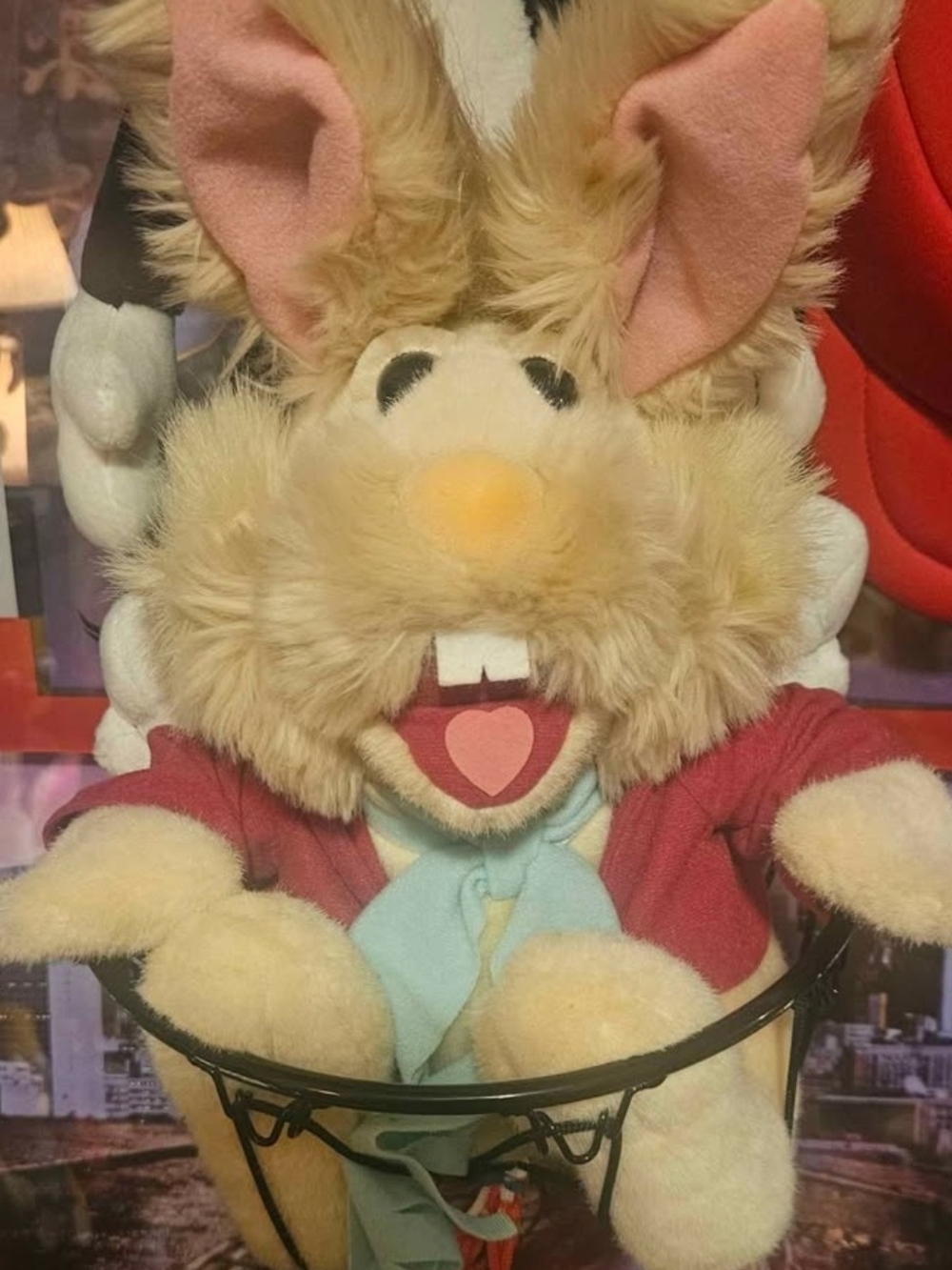 Vintage Bean Bunny Muppet Vision 3D Jim Henson Disney Scarf Jacket Stuffed Plush